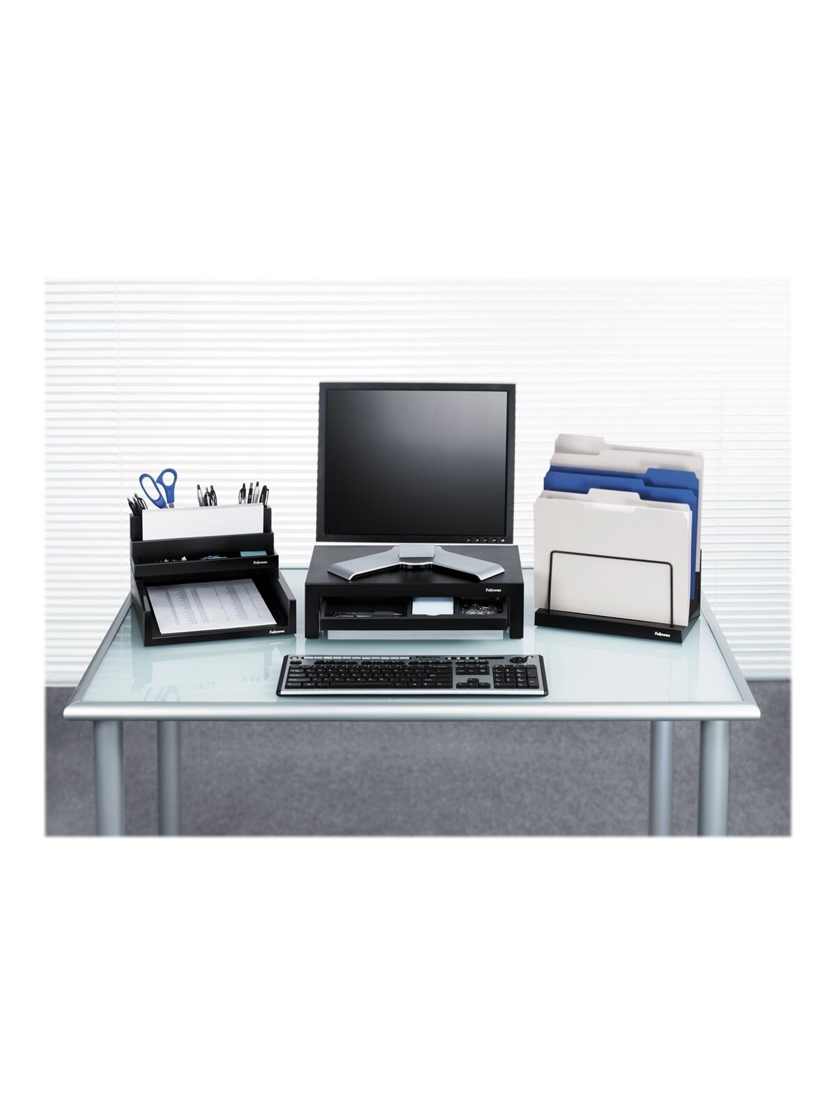Fellowes | Designer Suites Monitor Riser | Height adjustment | Black 8 Fellowes | Designer Suites Monitor Riser | Height adjustment | Black 8