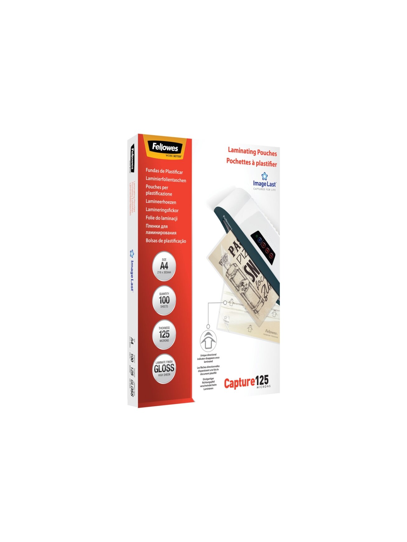 Fellowes | Laminating Pouch PREMIUM | A4 | Glossy | Thickness: 125 micron, Qty Per Pack: 100 pcs; Ideal for notices, craft materials, signage and frequently handled documents; Compatible with all laminator brands 3 Fellowes | Laminating Pouch PREMIUM | A4 | Glossy | Thickness: 125 micron, Qty Per Pack: 100 pcs; Ideal for notices, craft materials, signage and frequently handled documents; Compatible with all laminator brands 3