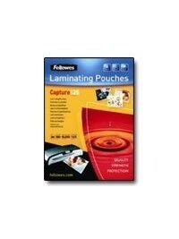 Fellowes | Laminating Pouch - 65x95mm | Glossy | Ideal for identity cards, credit cards, business cards and visitor cards; Capture 125 Micron thickness - providing an advanced level of document protection; Pack size of 100; Compatible with all laminator b