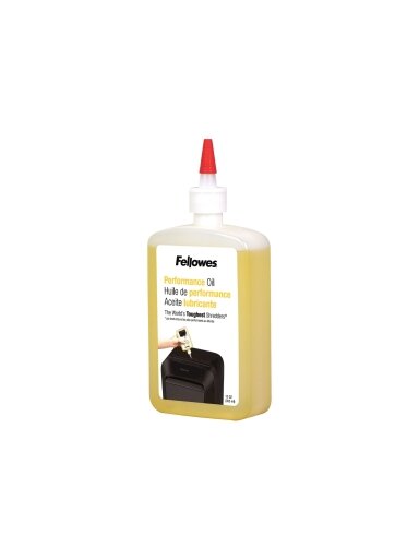 Fellowes | Shredder Oil 355 ml | For use with all Fellowes cross-cut and micro-cut shredders. Oil shredder each time wastebasket is emptied or a minimum of twice a month. Plastic squeeze bottle with extended nozzle ensures complete coverage Fellowes | Shredder Oil 355 ml | For use with all Fellowes cross-cut and micro-cut shredders. Oil shredder each time wastebasket is emptied or a minimum of twice a month. Plastic squeeze bottle with extended nozzle ensures complete coverage