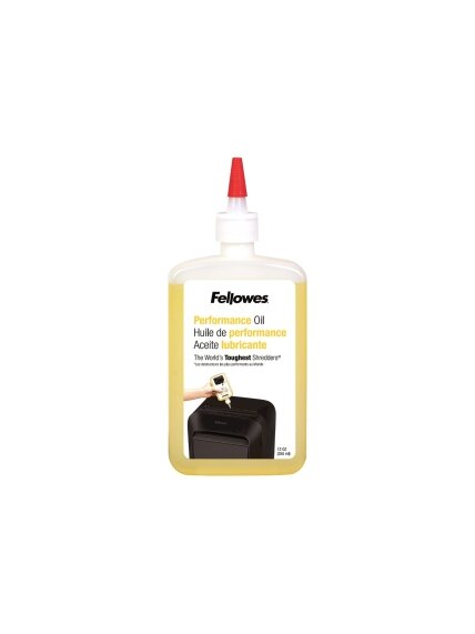 Fellowes | Shredder Oil 355 ml | For use with all Fellowes cross-cut and micro-cut shredders. Oil shredder each time wastebasket is emptied or a minimum of twice a month. Plastic squeeze bottle with extended nozzle ensures complete coverage 1 Fellowes | Shredder Oil 355 ml | For use with all Fellowes cross-cut and micro-cut shredders. Oil shredder each time wastebasket is emptied or a minimum of twice a month. Plastic squeeze bottle with extended nozzle ensures complete coverage 1