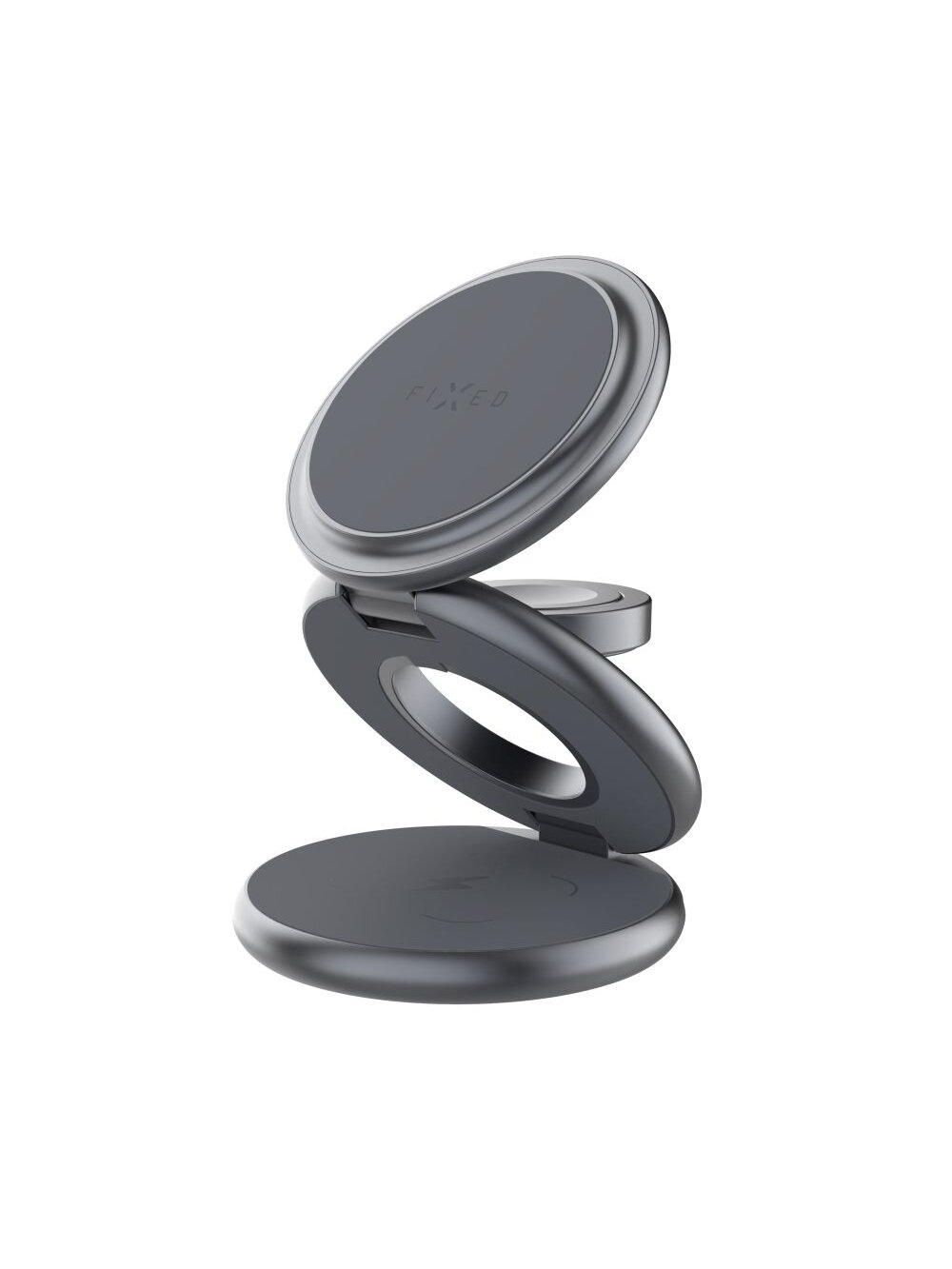 Fixed MagPowerstation Round 3-in-1 foldable wireless charger with MagSafe support | Gray 1