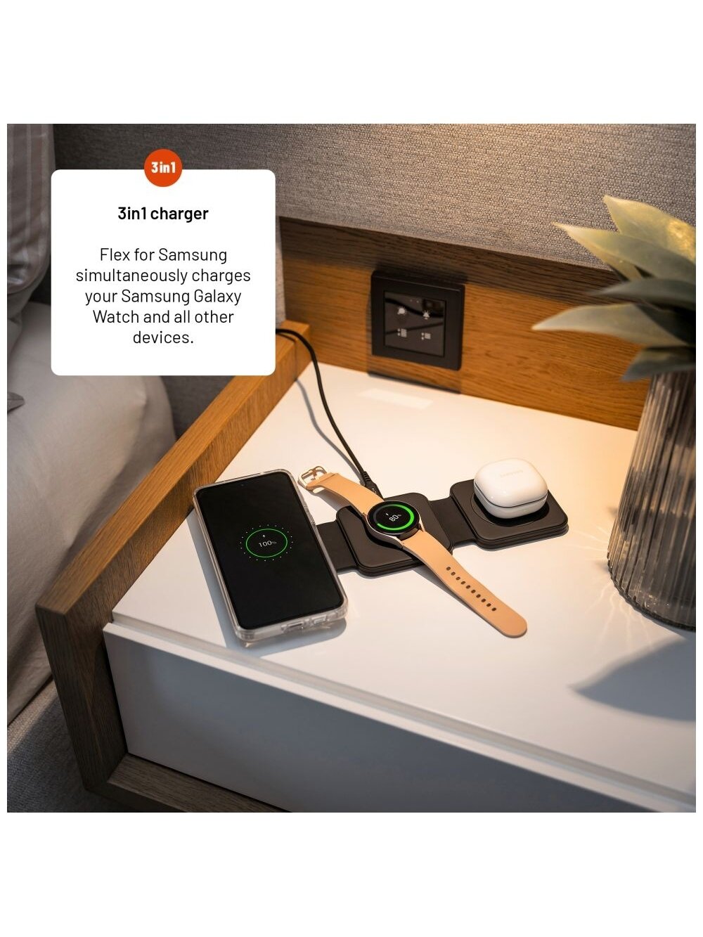 Fixed | Wireless Foldable Charger 3in1 Flex for Samsung | FIXFLE-SA-BK | Black 7 Fixed | Wireless Foldable Charger 3in1 Flex for Samsung | FIXFLE-SA-BK | Black 7