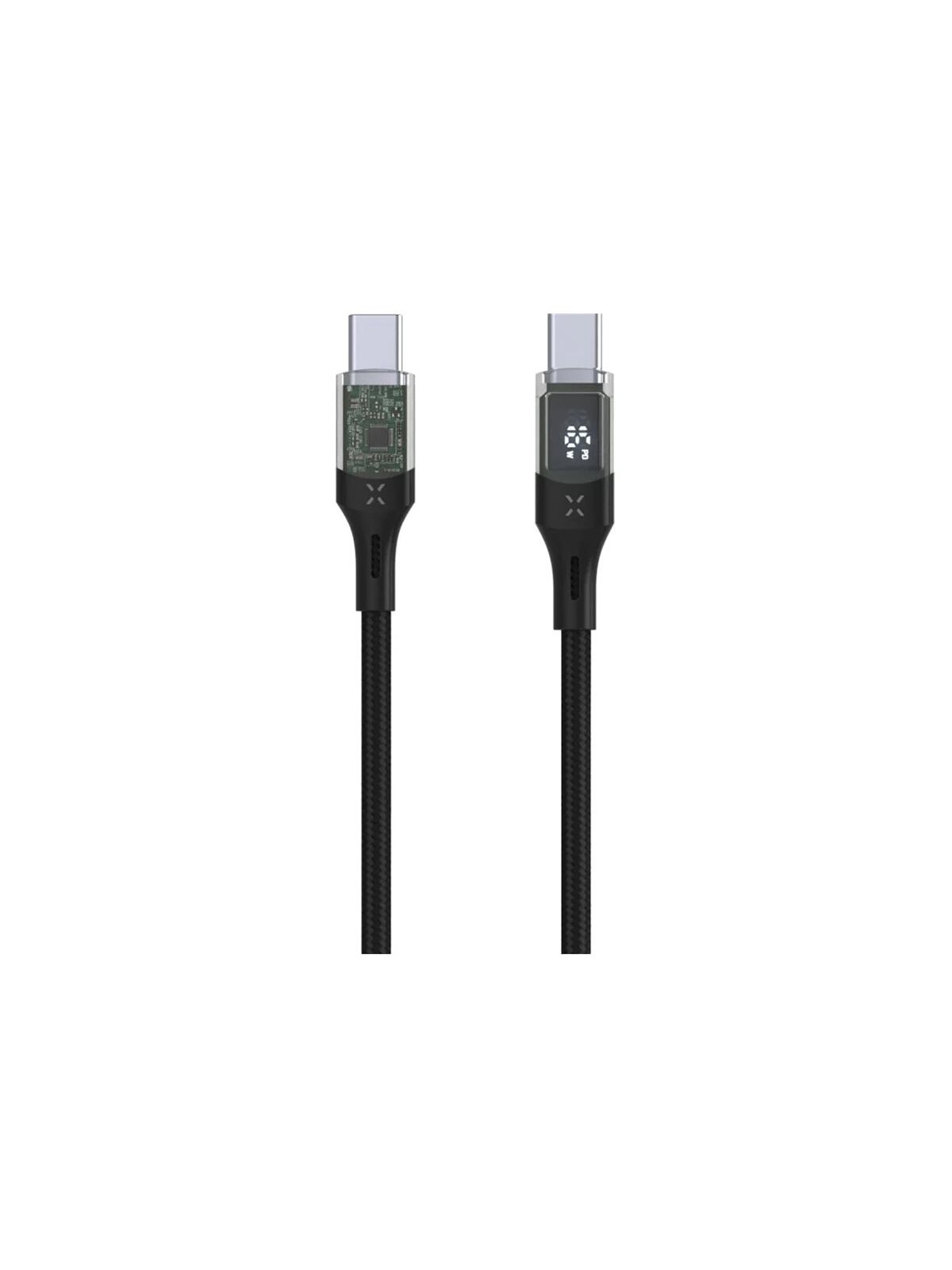 Fixed | Cable USB-C/USB-C with display, PD support, 1.2m, USB 2.0, 100W | FIXDD-CC12-BK