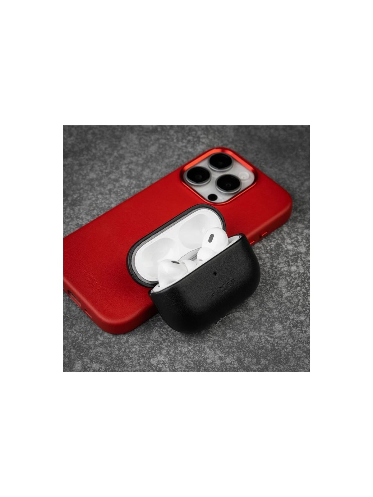 Fixed | Earbuds Case with MagSafe Support | Apple AirPods Pro 2/Pro 2 (USB-C) | Black | Leather 6