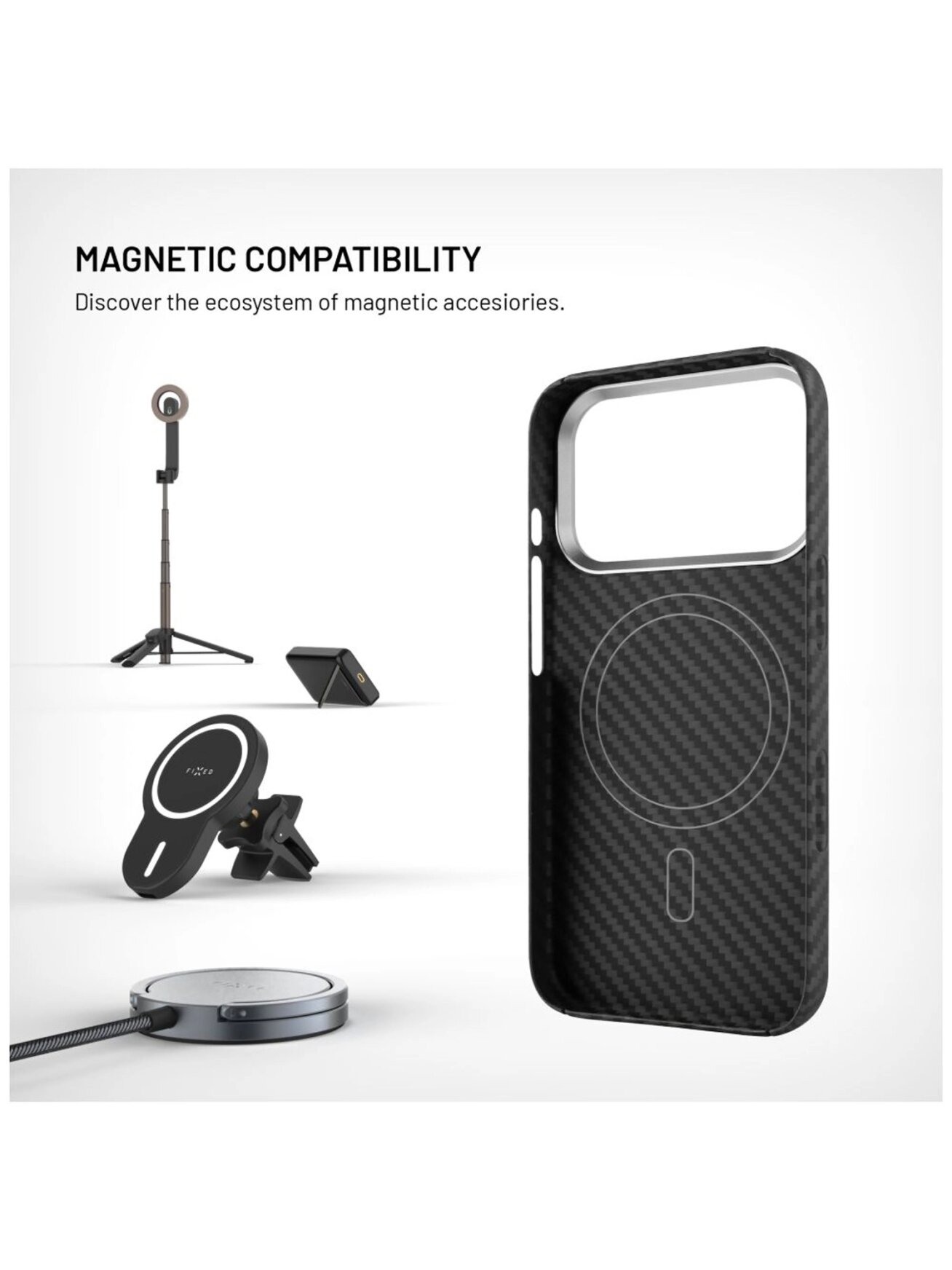 Fixed MagVelar | Back cover | Apple | iPhone 17 Pro | Aramid | Black | MagSafe Support 2 Fixed MagVelar | Back cover | Apple | iPhone 17 Pro | Aramid | Black | MagSafe Support 2
