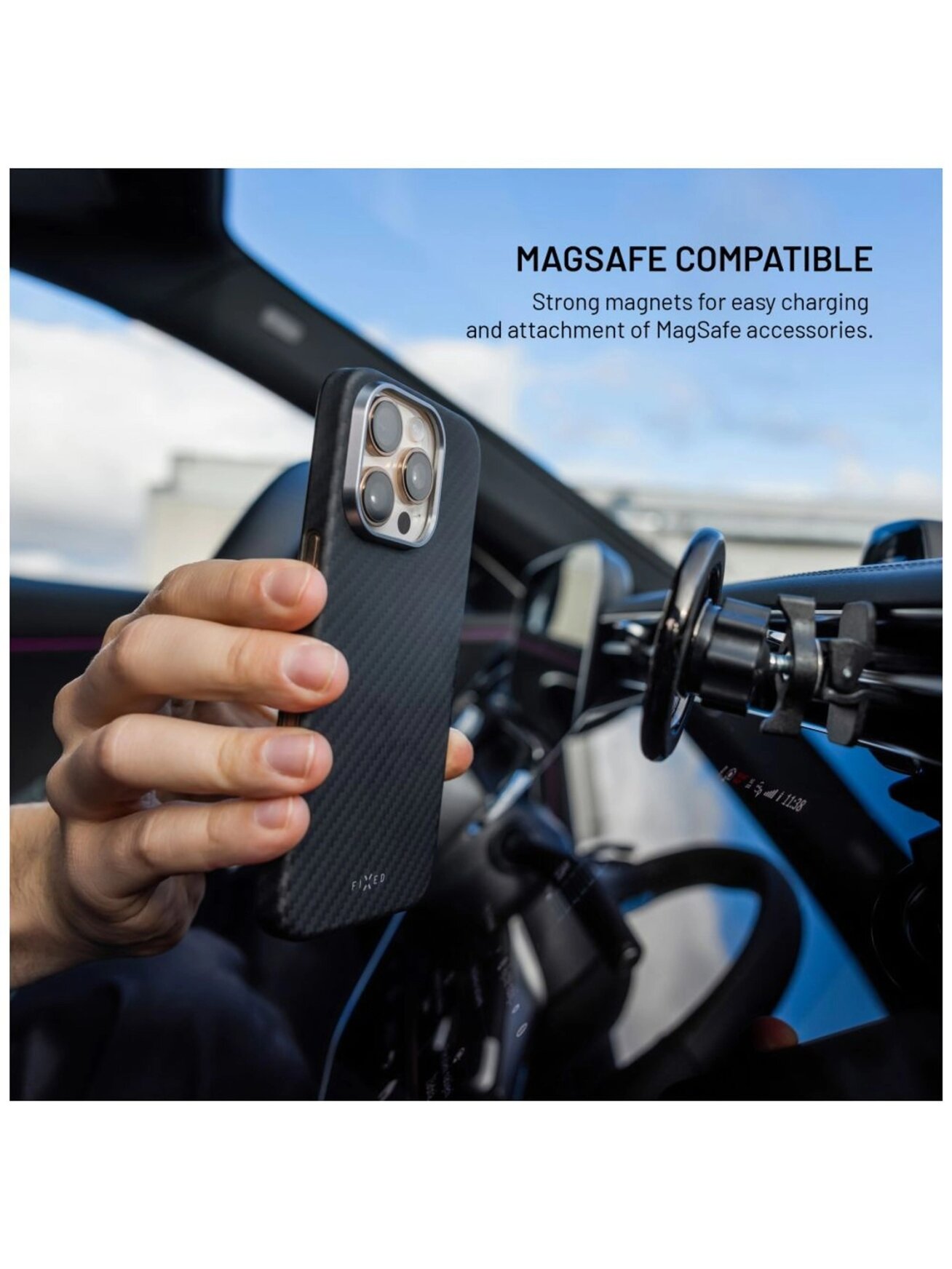 Fixed MagVelar | Back cover | Apple | iPhone 17 Pro | Aramid | Black | MagSafe Support 5