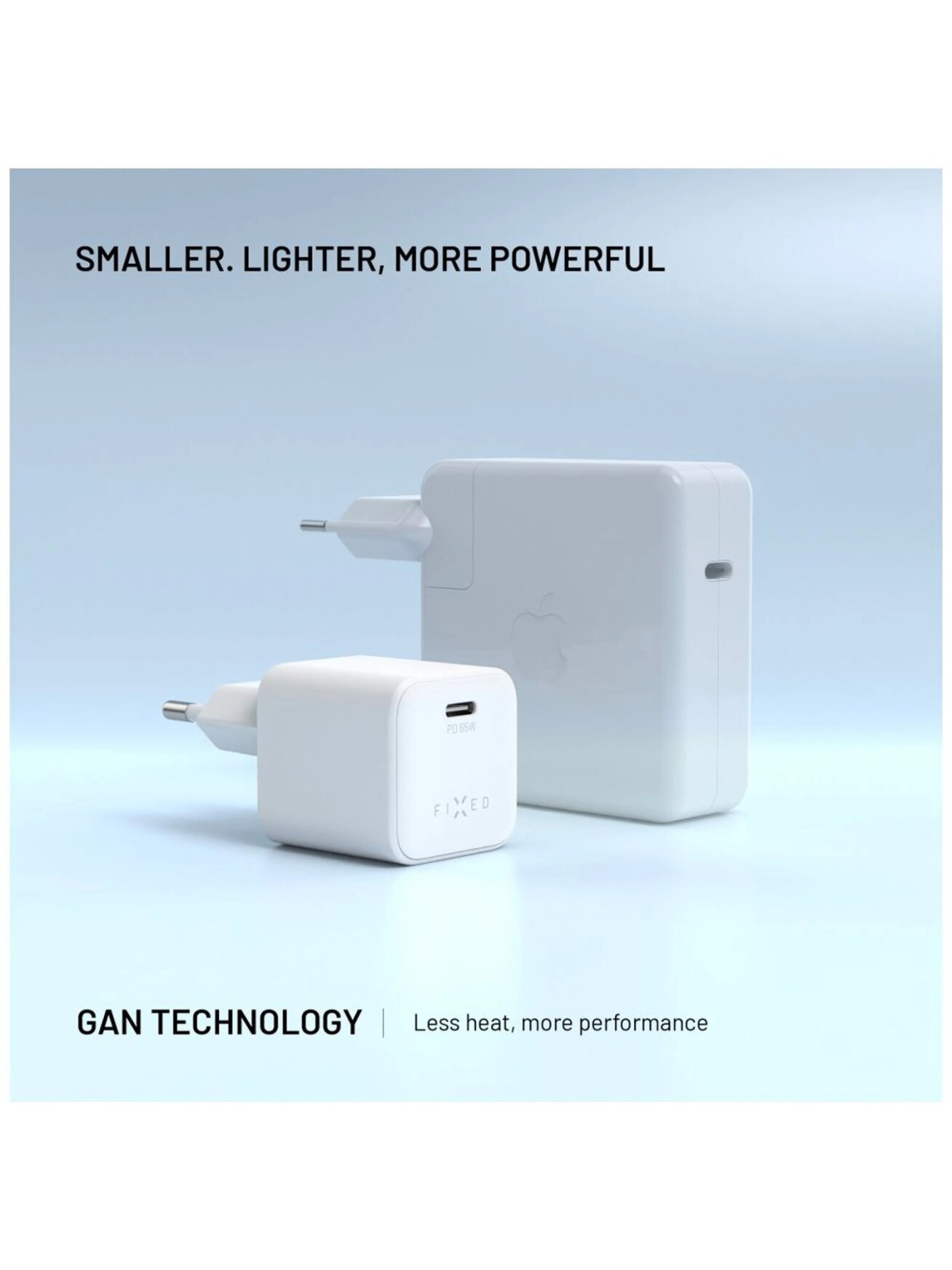 Fixed Mini GaN power adapter with USB-C output and PD support, 65W 4