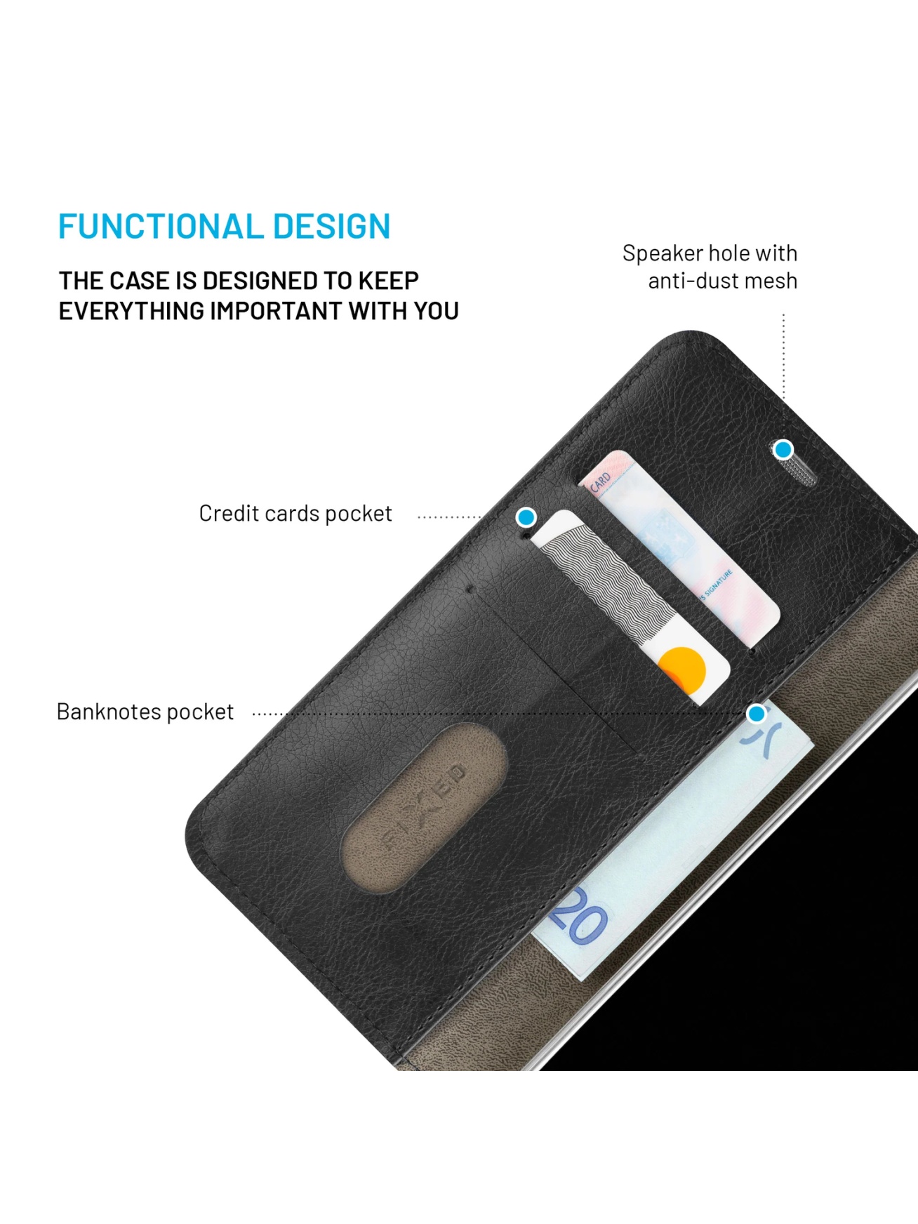 Fixed Opus | Book Case | Xiaomi | Redmi Note 15 Pro 4G | Synthetic leather | Black 2 Fixed Opus | Book Case | Xiaomi | Redmi Note 15 Pro 4G | Synthetic leather | Black 2