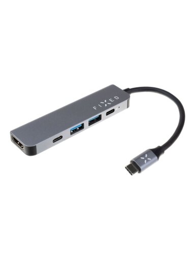 Fixed | 5-port USB-C HUB Mini for laptops and tablets | FIXHU-MN-GR Fixed | 5-port USB-C HUB Mini for laptops and tablets | FIXHU-MN-GR