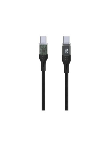 Fixed | Cable USB-C/USB-C with display, PD support, 1.2m, USB 2.0, 100W | FIXDD-CC12-BK