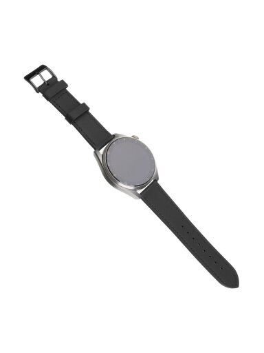 Fixed | Leather Strap with Quick Release 22mm for Smartwatch | Black Fixed | Leather Strap with Quick Release 22mm for Smartwatch | Black
