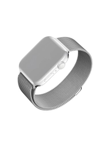 Fixed | Mesh Strap for Apple Watch 42/44/45/46/49mm | Silver Fixed | Mesh Strap for Apple Watch 42/44/45/46/49mm | Silver