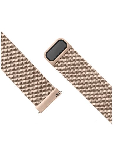 Fixed | Mesh Strap with Quick Release, 18mm, Stainless Steel Mesh Strap for Smartwatch | Gold Fixed | Mesh Strap with Quick Release, 18mm, Stainless Steel Mesh Strap for Smartwatch | Gold