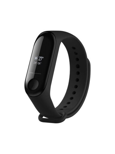 Fixed | Silicone Strap for Xiaomi Mi Band 3/4 | Black Fixed | Silicone Strap for Xiaomi Mi Band 3/4 | Black