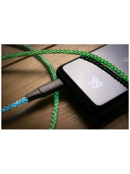 Fixed | Glowing Charging Cable USB-C/USB-C, PD support, Rainbow | FIXDLED-CC-RA 10