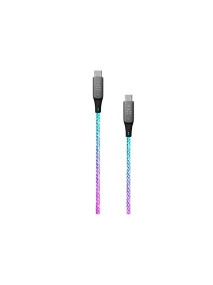 Fixed | Glowing Charging Cable USB-C/USB-C, PD support, Rainbow | FIXDLED-CC-RA