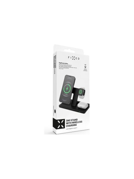 Fixed | MagPowerstation 3-in-1 wireless charging stand with MagSafe mount support | FIXMPOS-BK | Black 7