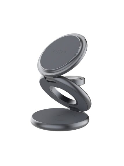 Fixed MagPowerstation Round 3-in-1 foldable wireless charger with MagSafe support | Gray 1 Fixed MagPowerstation Round 3-in-1 foldable wireless charger with MagSafe support | Gray 1