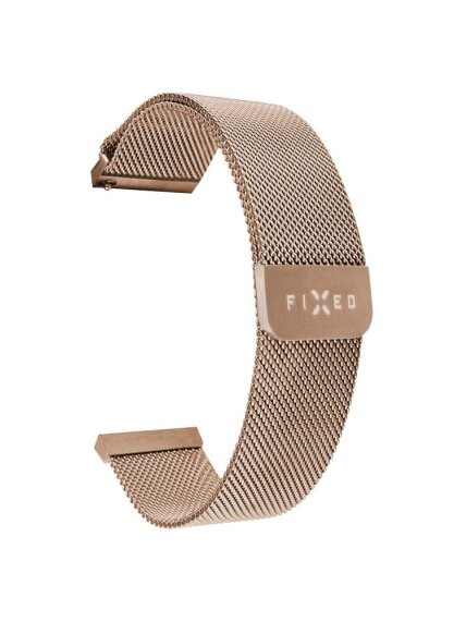 Fixed | Mesh Strap with Quick Release, 18mm, Stainless Steel Mesh Strap for Smartwatch | Gold 2