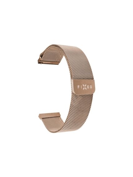 Fixed | Mesh Strap with Quick Release, 18mm, Stainless Steel Mesh Strap for Smartwatch | Gold Fixed | Mesh Strap with Quick Release, 18mm, Stainless Steel Mesh Strap for Smartwatch | Gold