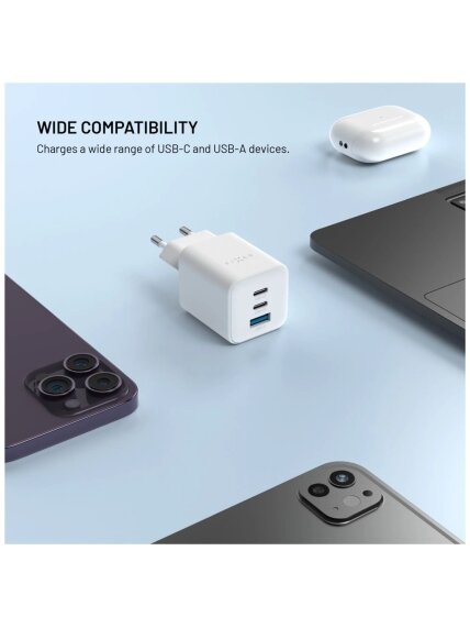 Fixed Mini 2x USB-C and USB GaN Charger 65W 1 Fixed Mini 2x USB-C and USB GaN Charger 65W 1