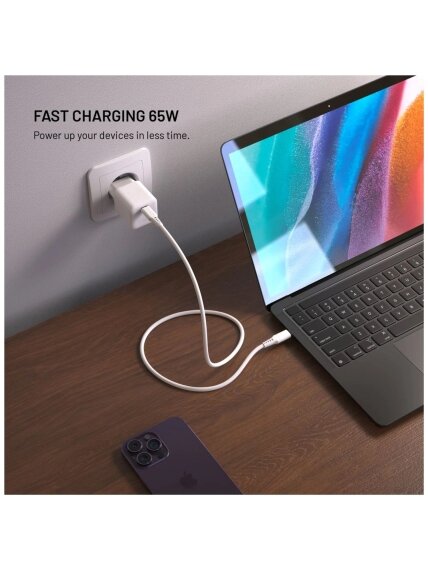 Fixed Mini GaN power adapter with USB-C output and PD support, 65W 2 Fixed Mini GaN power adapter with USB-C output and PD support, 65W 2