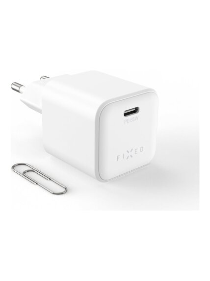 Fixed Mini GaN power adapter with USB-C output and PD support, 65W Fixed Mini GaN power adapter with USB-C output and PD support, 65W