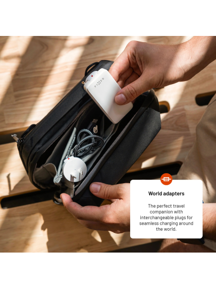 Fixed Slim Traveller 2xUSB-C Travel Charger with world adapters, GaN, 45W | White 3