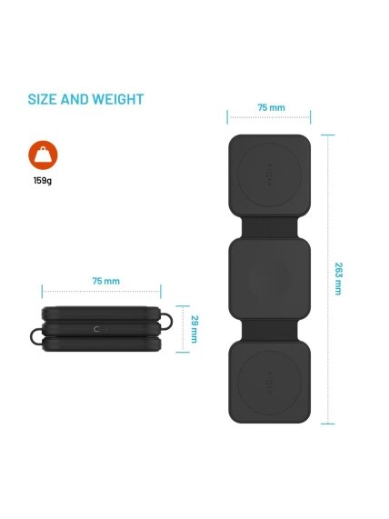 Fixed | Wireless Foldable Charger 3in1 Flex for Samsung | FIXFLE-SA-BK | Black 5
