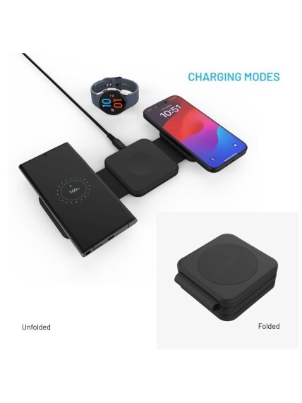 Fixed | Wireless Foldable Charger 3in1 Flex for Samsung | FIXFLE-SA-BK | Black 6 Fixed | Wireless Foldable Charger 3in1 Flex for Samsung | FIXFLE-SA-BK | Black 6