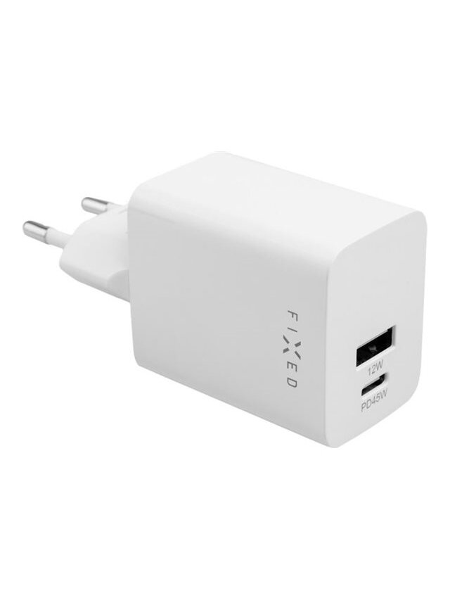 Fixed Mini USB-C/USB Travel Charger 45W | FIXC45M-CU-WH Fixed Mini USB-C/USB Travel Charger 45W | FIXC45M-CU-WH