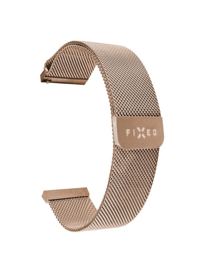 Fixed | Mesh Strap with Quick Release, 18mm, Stainless Steel Mesh Strap for Smartwatch | Gold 2 Fixed | Mesh Strap with Quick Release, 18mm, Stainless Steel Mesh Strap for Smartwatch | Gold 2