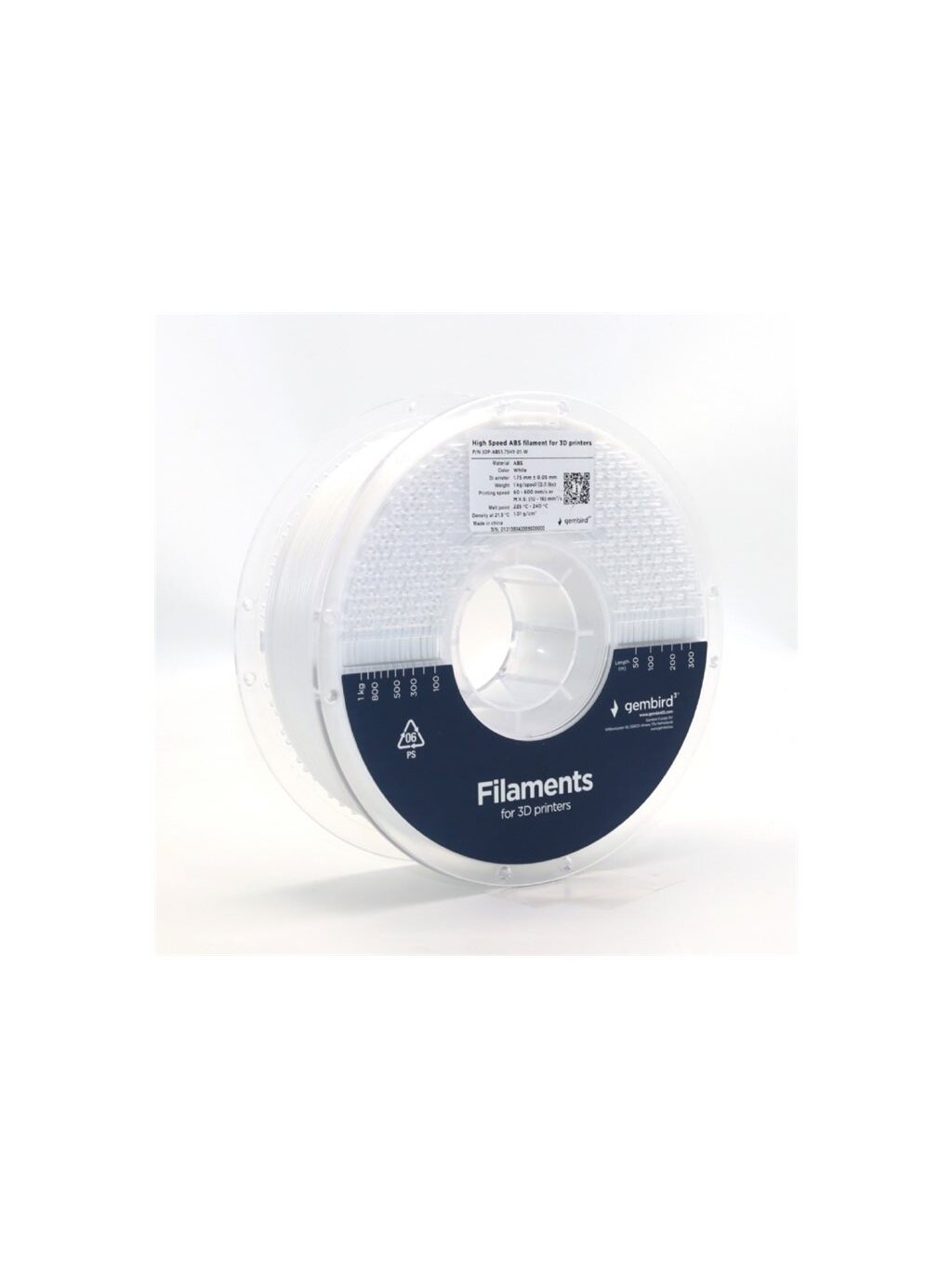 Flashforge High Speed ABS filament, 1.75 mm, 1 kg | 3DP-ABS1.75HY-01-W | ABS filament | White Flashforge High Speed ABS filament, 1.75 mm, 1 kg | 3DP-ABS1.75HY-01-W | ABS filament | White
