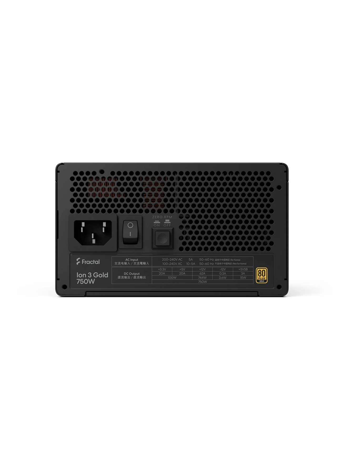 Fractal Design Power Supply, Black | Ion 3 Gold | 750 W 2