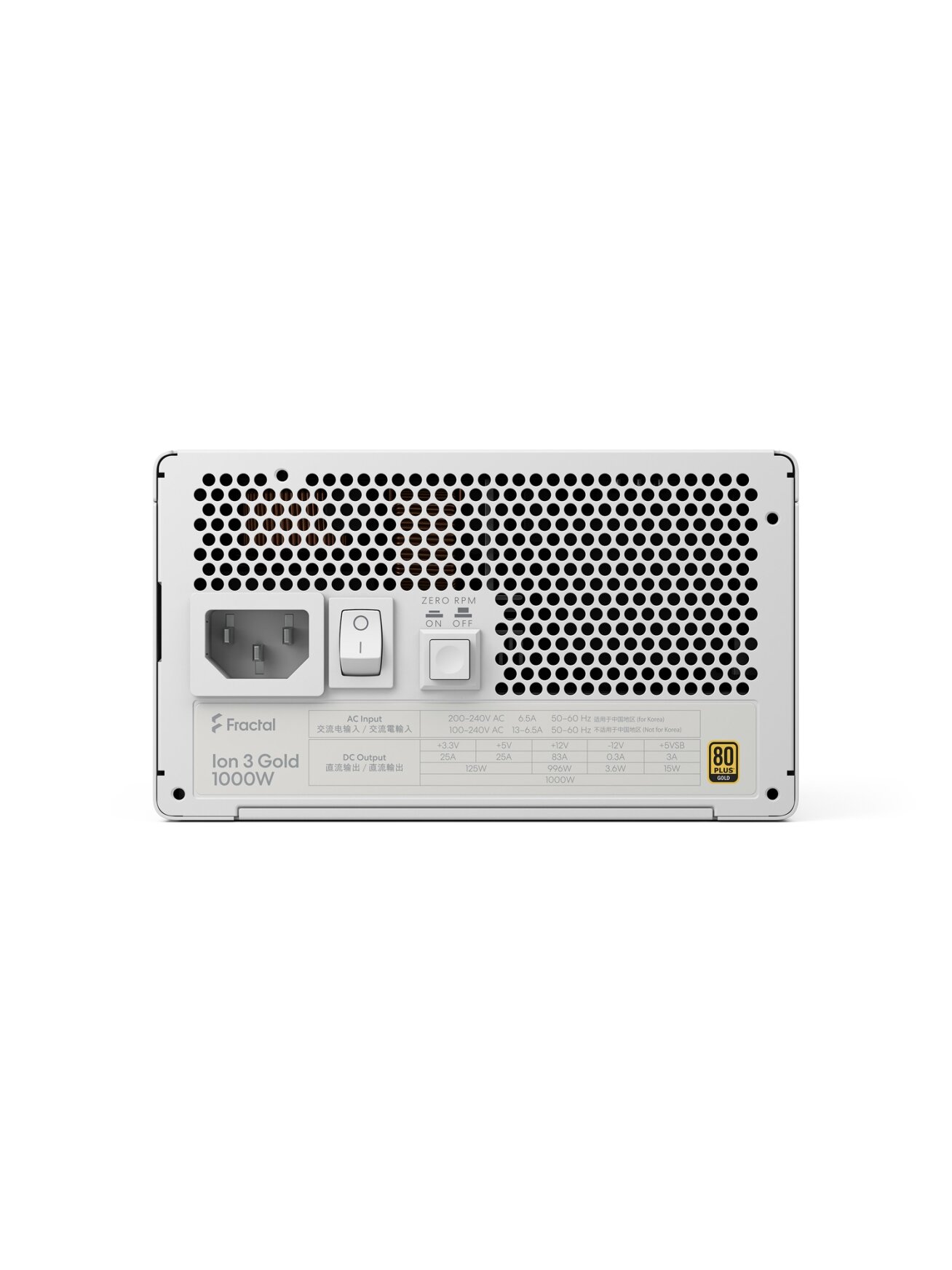 Fractal Design Power Supply, White | Ion 3 Gold | 1000 W 3 Fractal Design Power Supply, White | Ion 3 Gold | 1000 W 3
