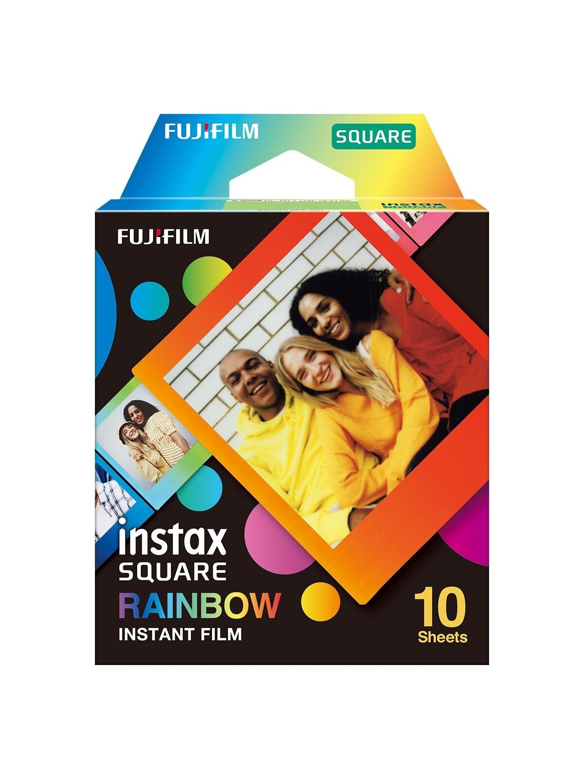 Fujifilm | Instax Square Rainbow (10) Instant Film | 72 x 86 mm | 2.4 x 2.4" Image Area; 3.4 x 2.8" Print Size | Quantity 10 Fujifilm | Instax Square Rainbow (10) Instant Film | 72 x 86 mm | 2.4 x 2.4" Image Area; 3.4 x 2.8" Print Size | Quantity 10
