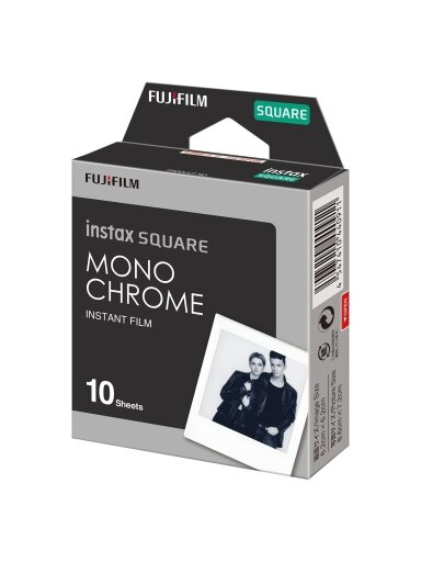 Fujifilm | Instax Square Monochrome (10pl) Instant Film | 86 x 72 mm | Image area: 62 × 62 mm | Quantity 10