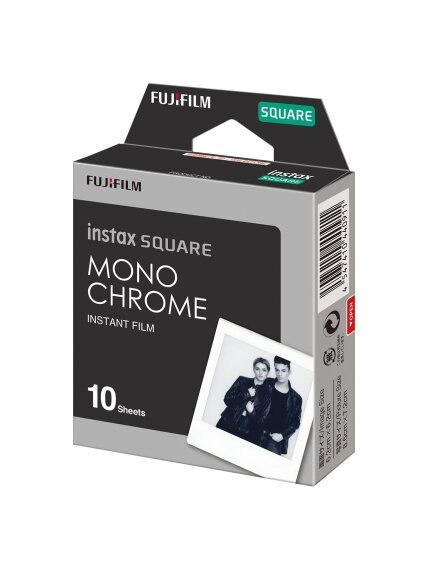 Fujifilm | Instax Square Monochrome (10pl) Instant Film | 86 x 72 mm | Image area: 62 × 62 mm | Quantity 10 1 Fujifilm | Instax Square Monochrome (10pl) Instant Film | 86 x 72 mm | Image area: 62 × 62 mm | Quantity 10 1