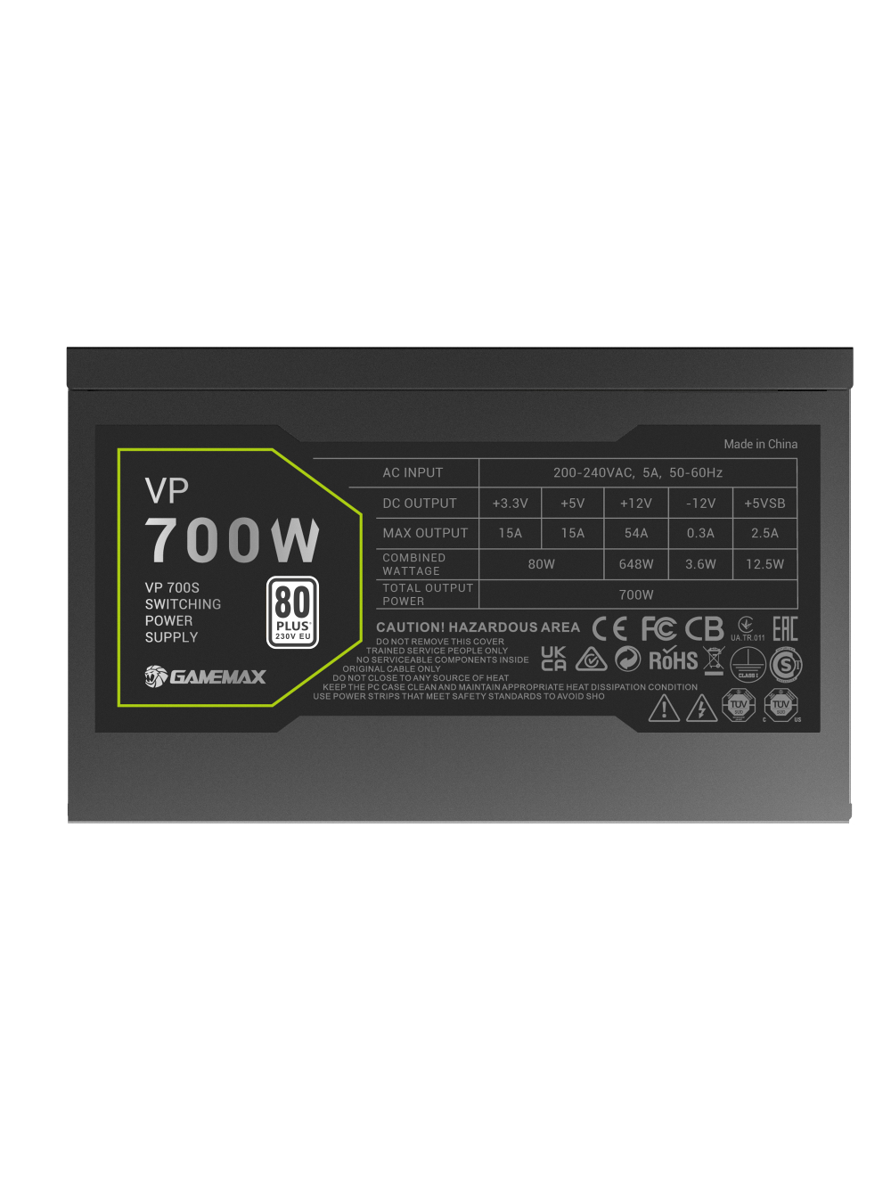 Gamemax PSU | VP 700S | 700 W | Bronze | Non-Modular 6