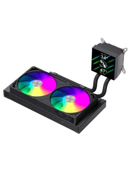 Gamemax CPU Liquid Cooler | GLACIER 240 LCD BK | Black 5 Gamemax CPU Liquid Cooler | GLACIER 240 LCD BK | Black 5