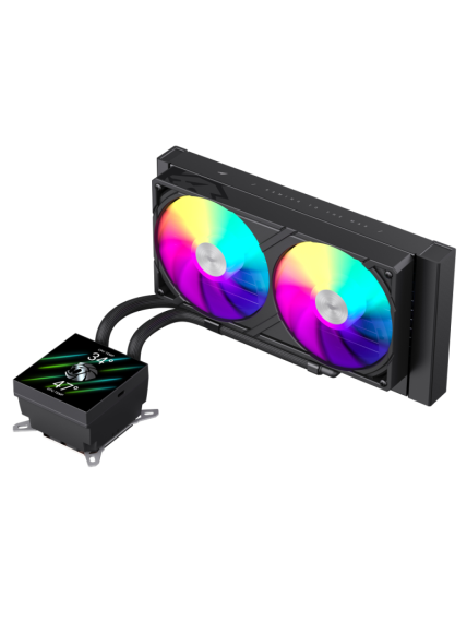 Gamemax CPU Liquid Cooler | GLACIER 240 LCD BK | Black 1 Gamemax CPU Liquid Cooler | GLACIER 240 LCD BK | Black 1