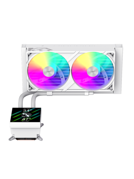Gamemax CPU Liquid Cooler | GLACIER 240 LCD WH | White 2 Gamemax CPU Liquid Cooler | GLACIER 240 LCD WH | White 2