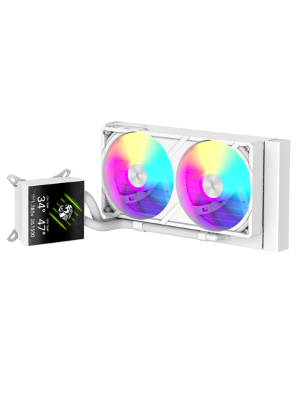 Gamemax CPU Liquid Cooler | GLACIER 240 LCD WH | White 3 Gamemax CPU Liquid Cooler | GLACIER 240 LCD WH | White 3