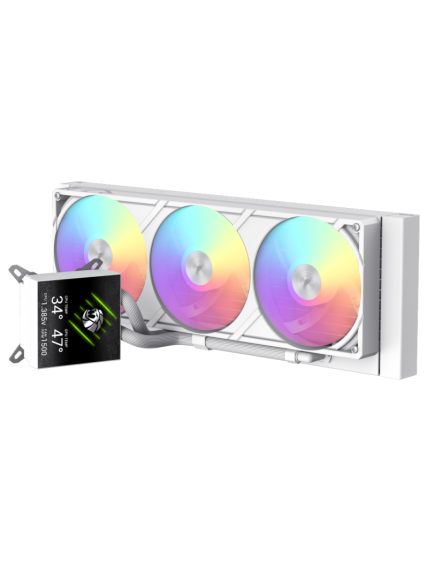 Gamemax CPU Liquid Cooler | GLACIER 360 LCD WH | White 3 Gamemax CPU Liquid Cooler | GLACIER 360 LCD WH | White 3