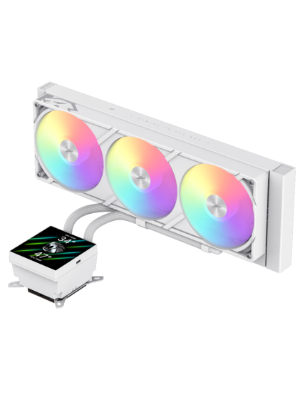 Gamemax CPU Liquid Cooler | GLACIER 360 LCD WH | White 1 Gamemax CPU Liquid Cooler | GLACIER 360 LCD WH | White 1