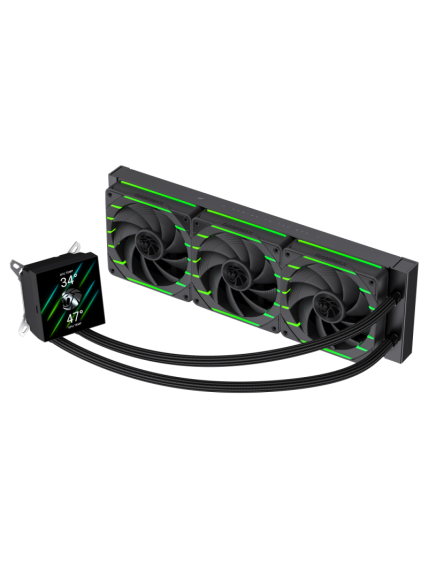 Gamemax CPU Liquid Cooler | HAILSTORM 360 LCD BK | Black 1 Gamemax CPU Liquid Cooler | HAILSTORM 360 LCD BK | Black 1