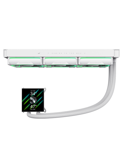 Gamemax CPU Liquid Cooler | HAILSTORM 360 LCD WH | White 3 Gamemax CPU Liquid Cooler | HAILSTORM 360 LCD WH | White 3