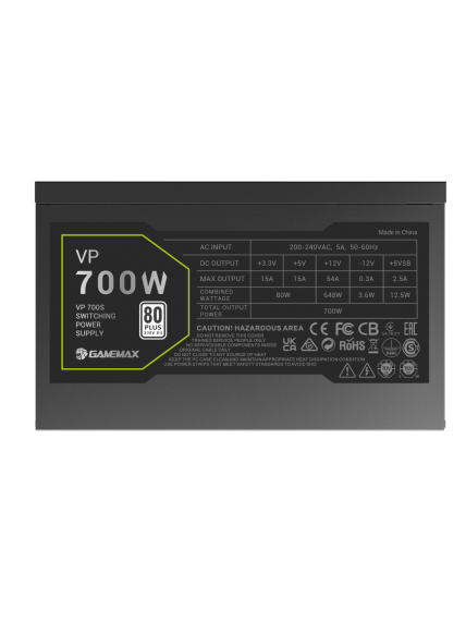 Gamemax PSU | VP 700S | 700 W | Bronze | Non-Modular 6
