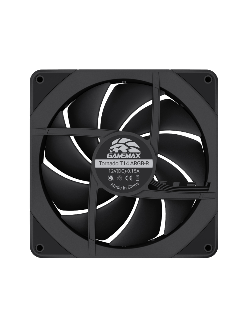 Gamemax Case Fan | TORNADO T14 ARGB-R | Black 9 Gamemax Case Fan | TORNADO T14 ARGB-R | Black 9